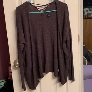 Grey open front cardigan